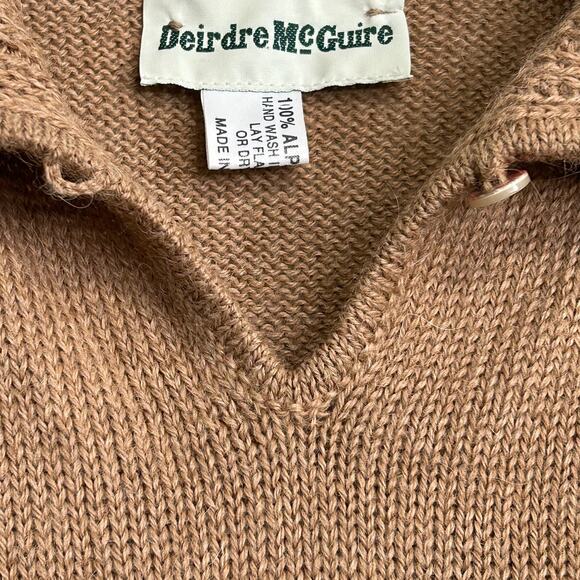 Deirdre McGuire 100% Alpaca Wool Knit Sweater Ireland Floral Women's Size M - Picture 6 of 11